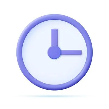 3d Round clock icon Stock Illustration
