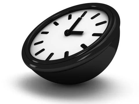 3D Round clock shows three o'clock Illustrazione stock