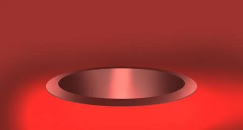 3d round hole in a red background concept series Иллюстрация