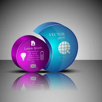3d round multi colored banner Stock Illustration