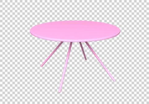 3d round pink table. 3d rendering Stock Illustration