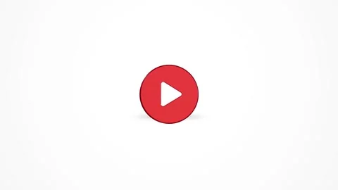 3D Round Play Button Icon Animated Loop on White Background 4K Stock Footage 347650811