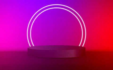 3D round podium backdrop. Abstract geometric composition in a minimalist de.. Stock Illustration
