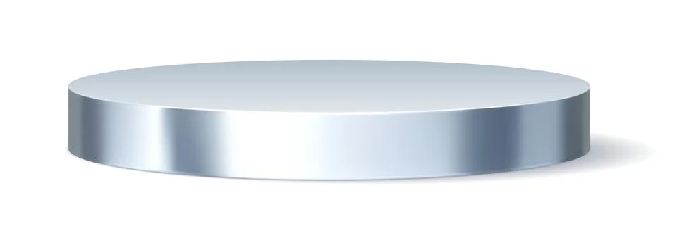 3D round silver chrome or steel metal podium stage Ilustración de archivo