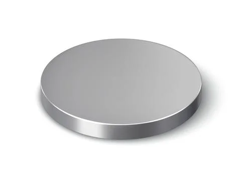 3D round silver podium stage, metal pedestal Stock Illustration
