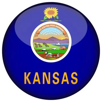 3D Round Vector Flag of Kentucky, USA, Isolated on Transparent Background Stock Illustration