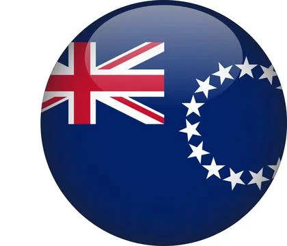 3D Rounded Country  Flag Button Vector Stock Illustration