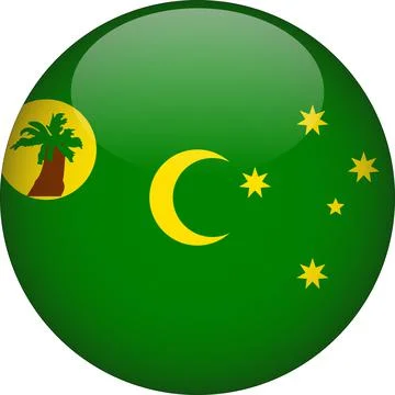 3D Rounded Country  Flag Button Vector Stock Illustration