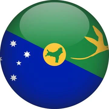 3D Rounded Country  Flag Button Vector Stock Illustration