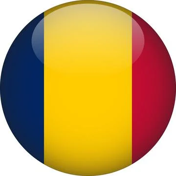 3D Rounded Country  Flag Button Vector Stock Illustration