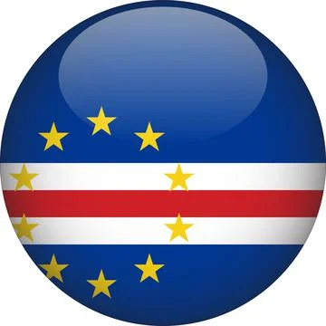 3D Rounded Country  Flag Button Vector Stock Illustration