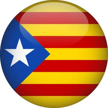 3D Rounded Country  Flag Button Vector Stock Illustration