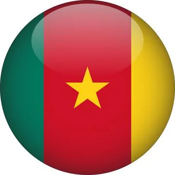 3D Rounded Country  Flag Button Vector Stock Illustration