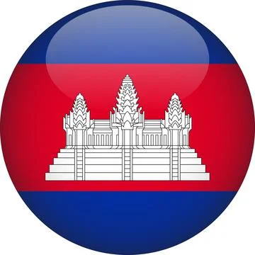 3D Rounded Country  Flag Button Vector Stock Illustration