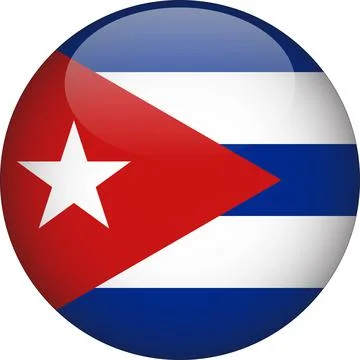 3D Rounded Country  Flag Button Vector Stock Illustration