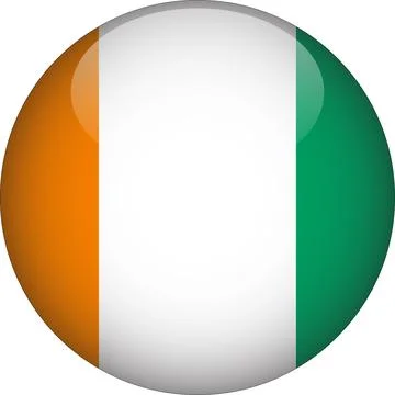 3D Rounded Country  Flag Button Vector Illustrazione stock