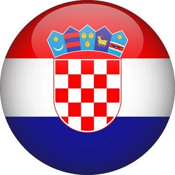 3D Rounded Country  Flag Button Vector Stock Illustration