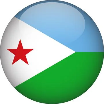 3D Rounded Country  Flag Button Vector Stock Illustration