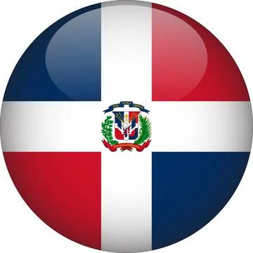 3D Rounded Country  Flag Button Vector Stock Illustration