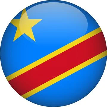 3D Rounded Country  Flag Button Vector Stock Illustration