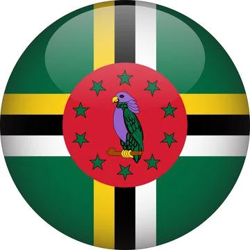 3D Rounded Country  Flag Button Vector Stock Illustration