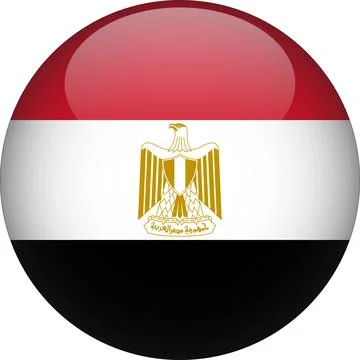 3D Rounded Country  Flag Button Vector Stock Illustration