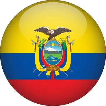 3D Rounded Country  Flag Button Vector Stock Illustration