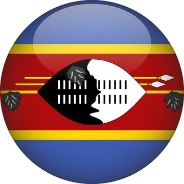 3D Rounded Country  Flag Button Vector Stock Illustration