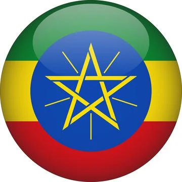 3D Rounded Country  Flag Button Vector Stock Illustration