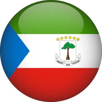 3D Rounded Country  Flag Button Vector Stock Illustration