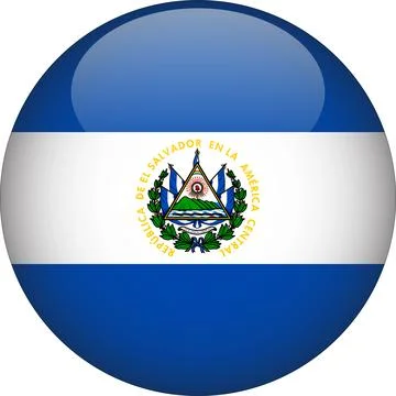 3D Rounded Country  Flag Button Vector Stock Illustration