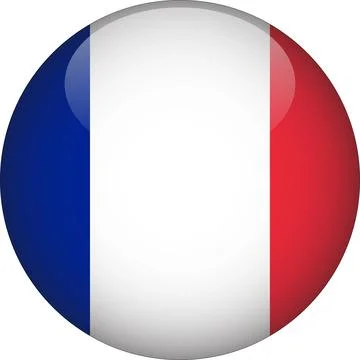 3D Rounded Country  Flag Button Vector Stock Illustration