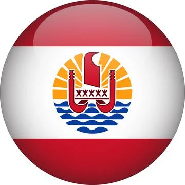 3D Rounded Country  Flag Button Vector Stock Illustration