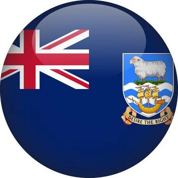 3D Rounded Country  Flag Button Vector Stock Illustration