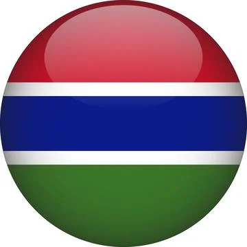 3D Rounded Country  Flag Button Vector Stock Illustration