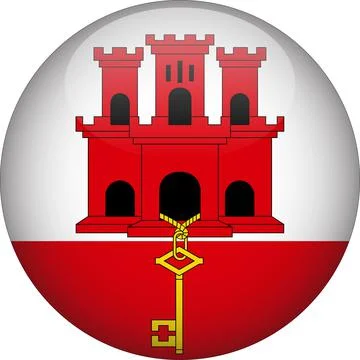 3D Rounded Country  Flag Button Vector Stock Illustration