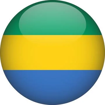 3D Rounded Country  Flag Button Vector Stock Illustration