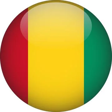 3D Rounded Country  Flag Button Vector Stock Illustration