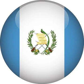 3D Rounded Country  Flag Button Vector Stock Illustration