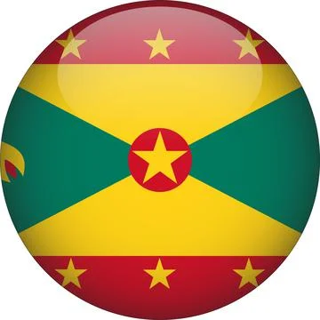 3D Rounded Country  Flag Button Vector Stock Illustration