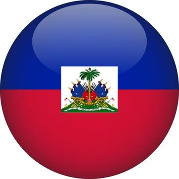 3D Rounded Country  Flag Button Vector Stock Illustration