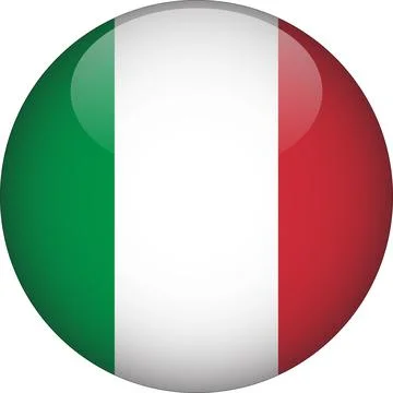 3D Rounded Country  Flag Button Vector Stock Illustration