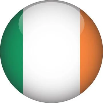 3D Rounded Country  Flag Button Vector Stock Illustration