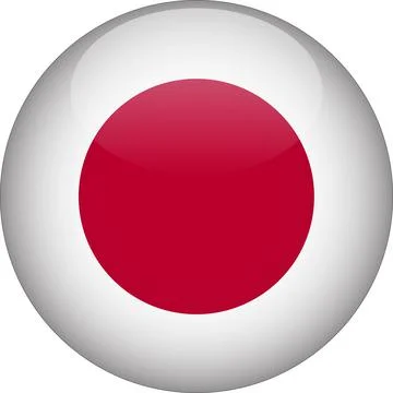 3D Rounded Country  Flag Button Vector Stock Illustration