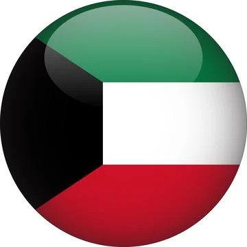 3D Rounded Country  Flag Button Vector Stock Illustration