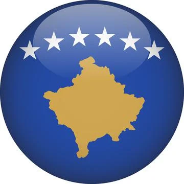 3D Rounded Country  Flag Button Vector Stock Illustration