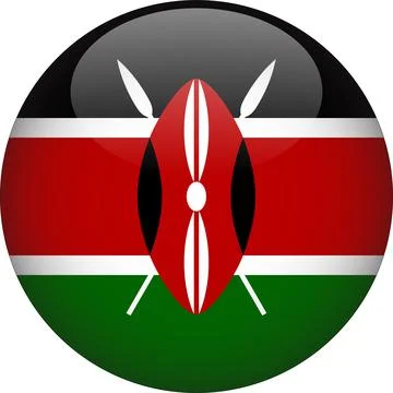 3D Rounded Country  Flag Button Vector Stock Illustration