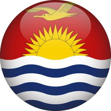 3D Rounded Country  Flag Button Vector Stock Illustration