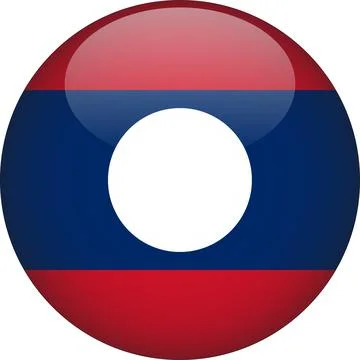 3D Rounded Country  Flag Button Vector Stock Illustration