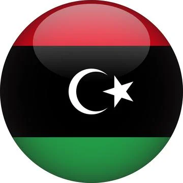 3D Rounded Country  Flag Button Vector Stock Illustration